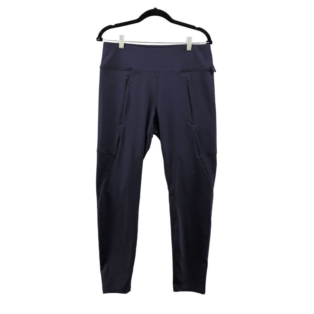 Express High Waisted Active Leggings Womens L Blue Yoga Gym Workout Athletic‎